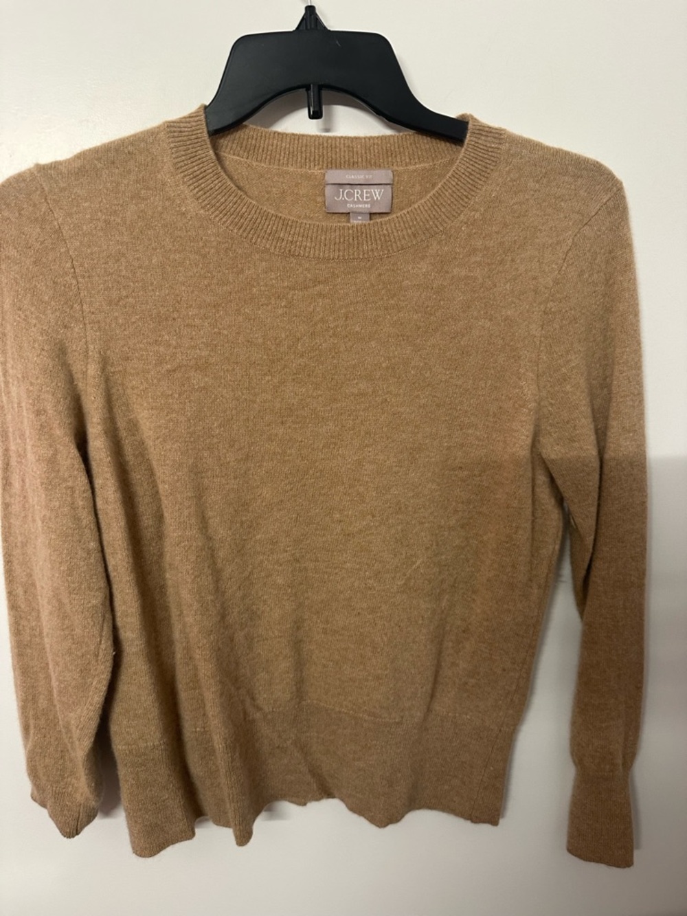 $60!! J. Crew Women's Camel Crewneck Cashmere Sweater. USED - FREE SHIPPING
